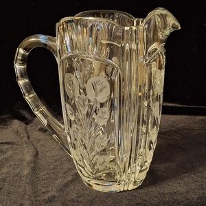 Crystal Clear Industries Darlington 48 oz Pitcher - Vintage - Floral Pattern